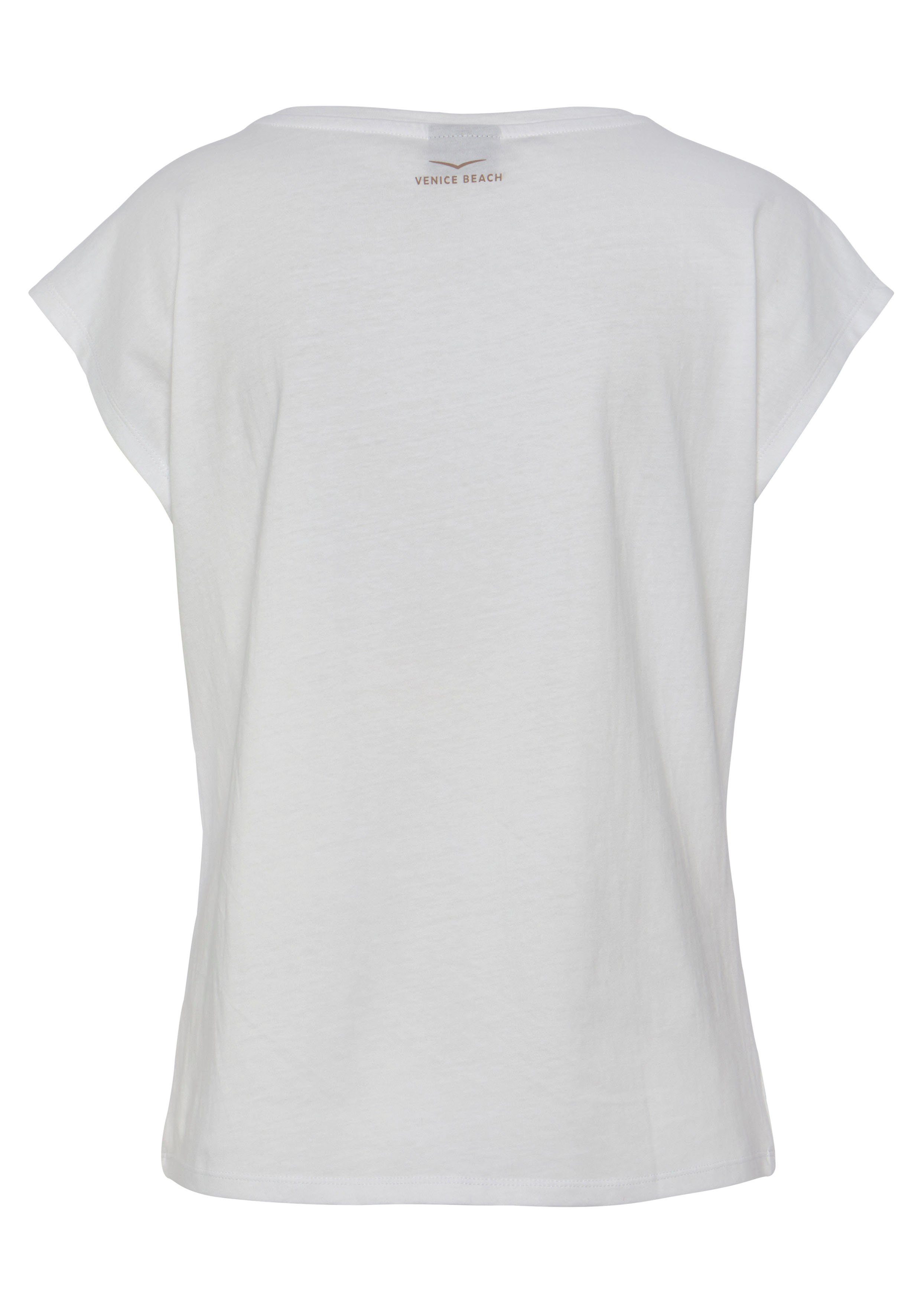 Venice Beach T-Shirt mit Herzchen-Druck, Kurzarmshirt aus Baumwolle, Basic – Bild 4 von 5