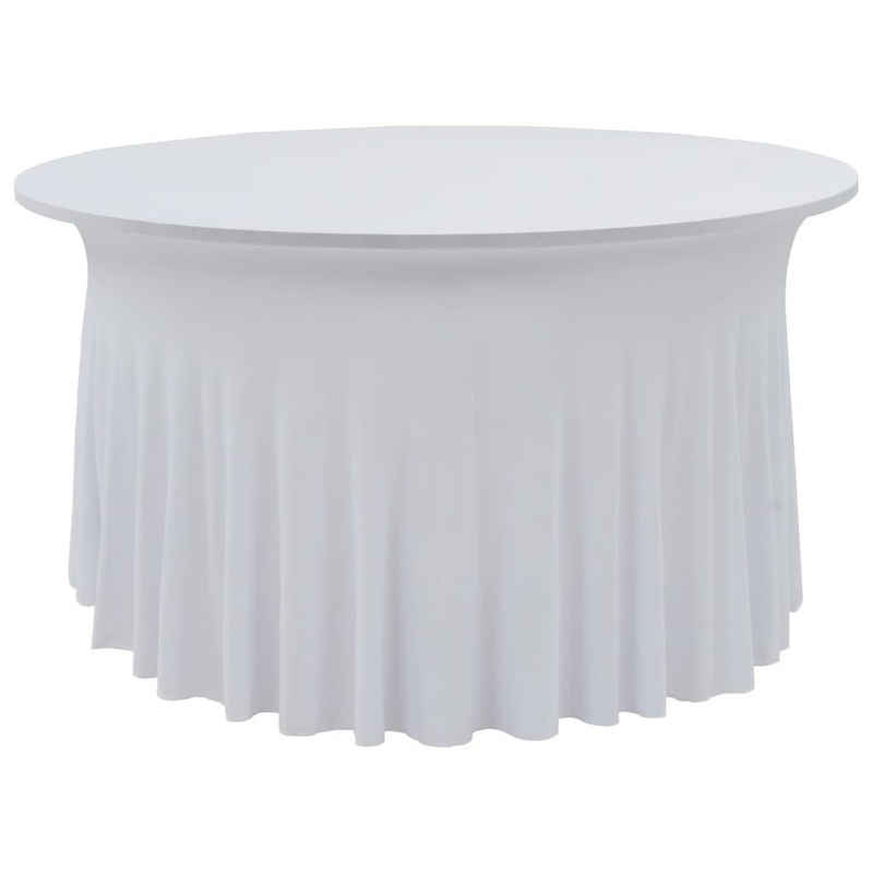 Hussen-Set 2 Stück Stretch-Tischdecken mit Rand Weiß 150x74 cm, vidaXL