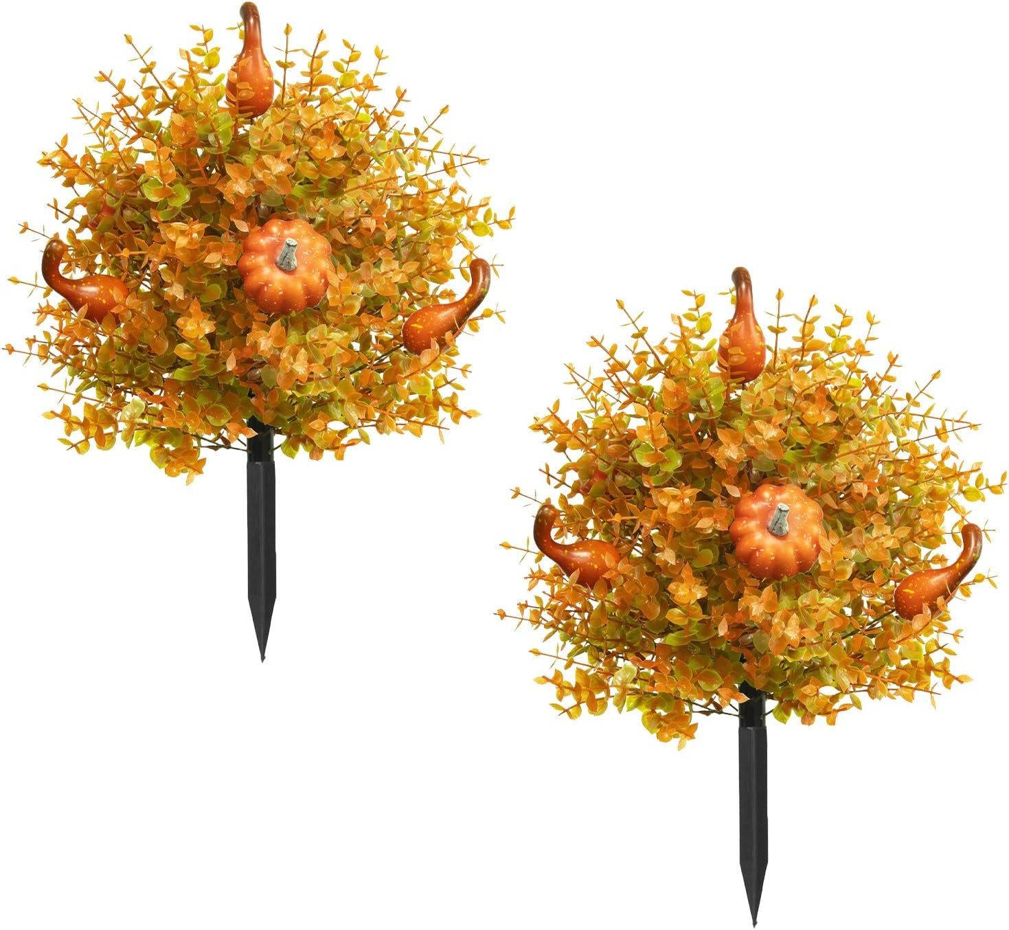 Kunstblumenstrauß Künstlicher Kürbis Gartenstecker