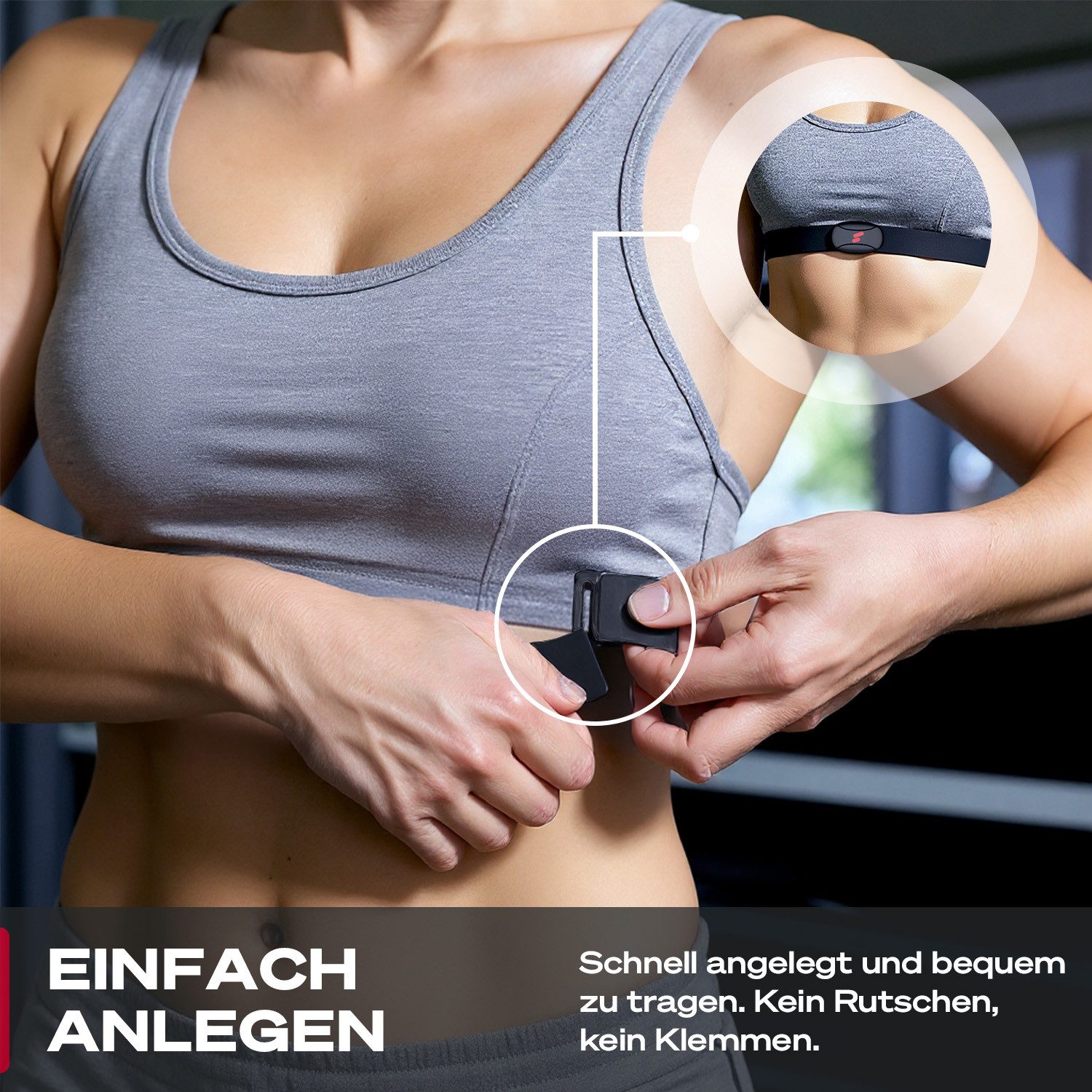 Sportstech Brustgurt PG, Pulsgurt Herzfrequenz Pulsmesser mit