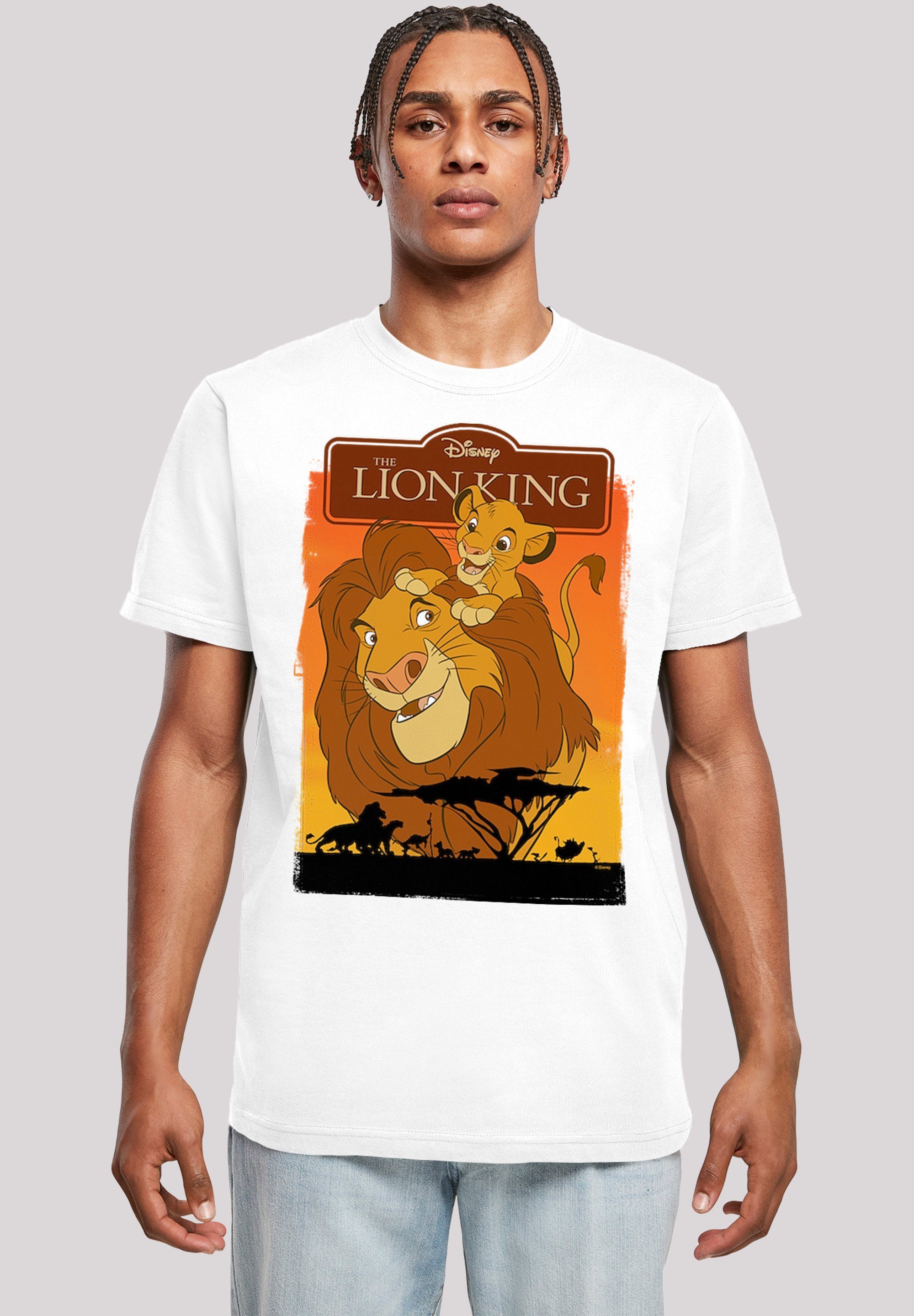 F4NT4STIC T-Shirt König der Löwen Simba und Mufasa Print, Rippbündchen am  Hals und Doppelnähte am Saum