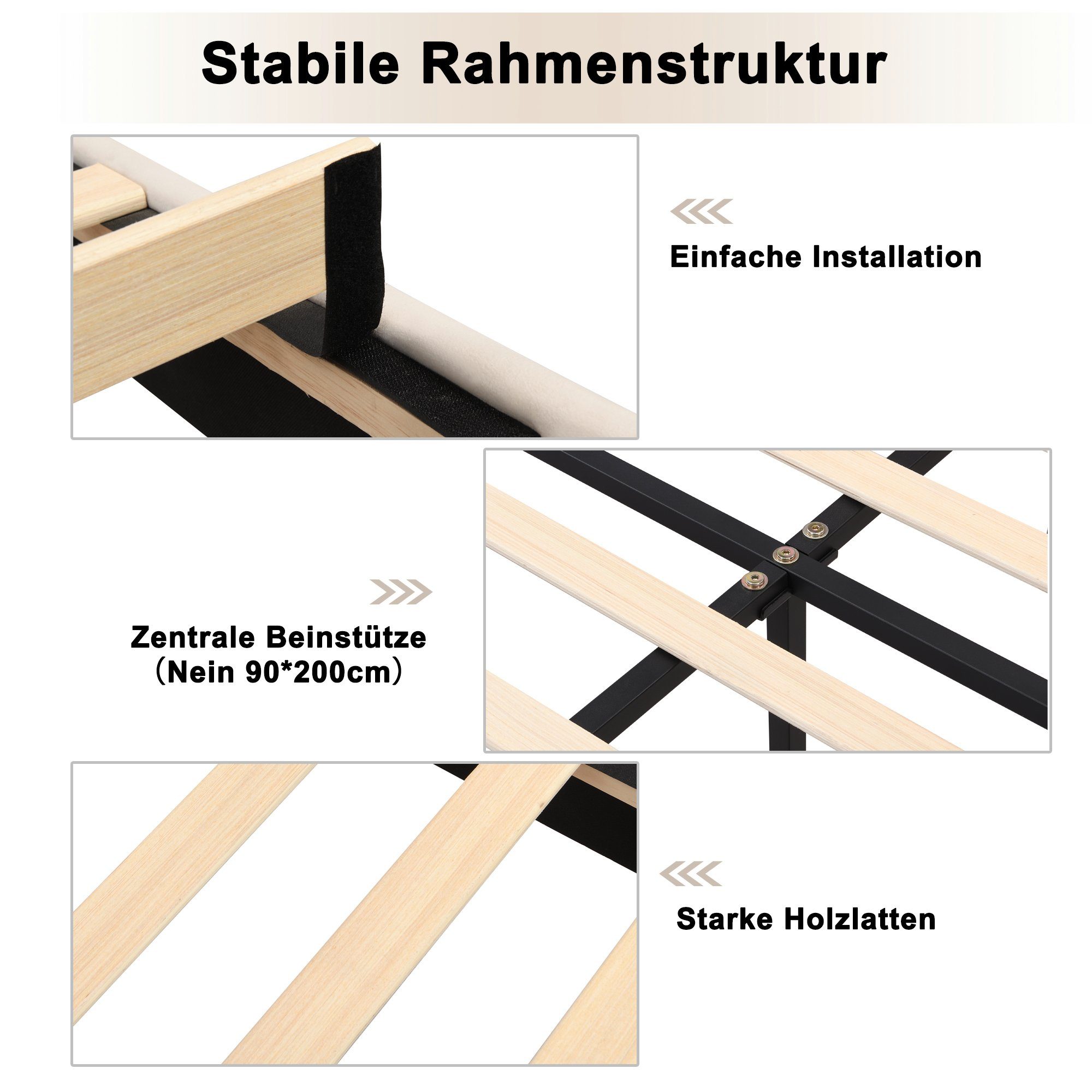 Polsterbett (Einzelbett 90 x 200 cm, ohne Matratze), mit höhenverstellbarem Muschel-Form-Kopfteil und Lattenrost, Samt