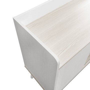 JOIVI Sideboard Schrank, Sideboard, Kommode, Highboard, Hochglanz (für Schlafzimmer, Wohnzimmer, Flur), mit drei Schublaen