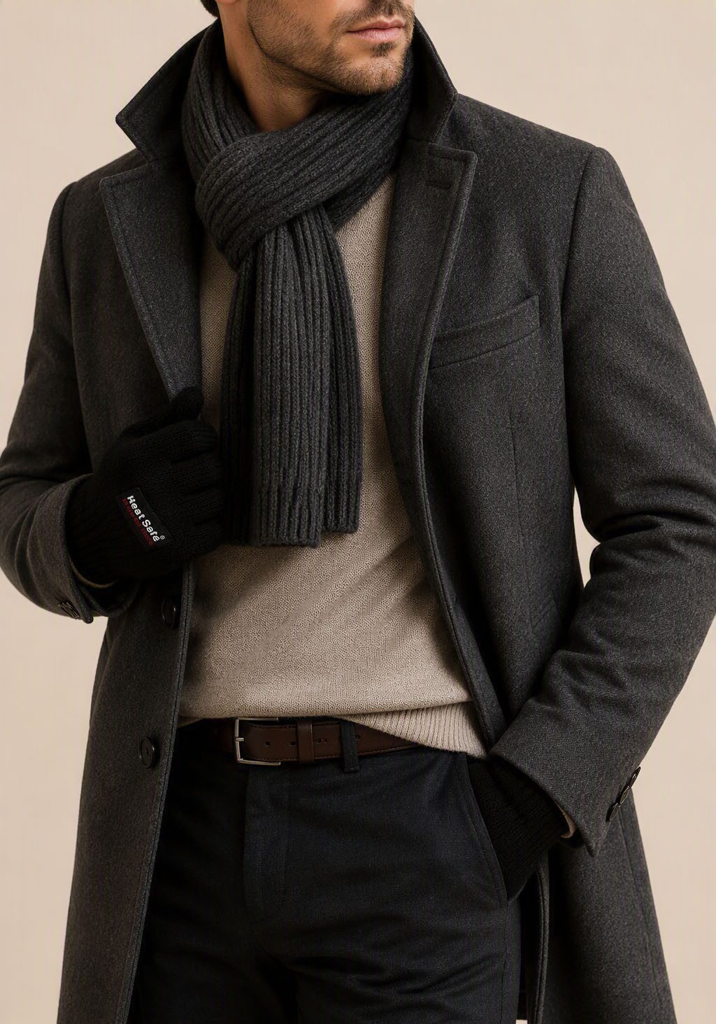 Man's World Strickhandschuhe ThermoBlock®-Membran mit wärmenden Fleece gefüttert