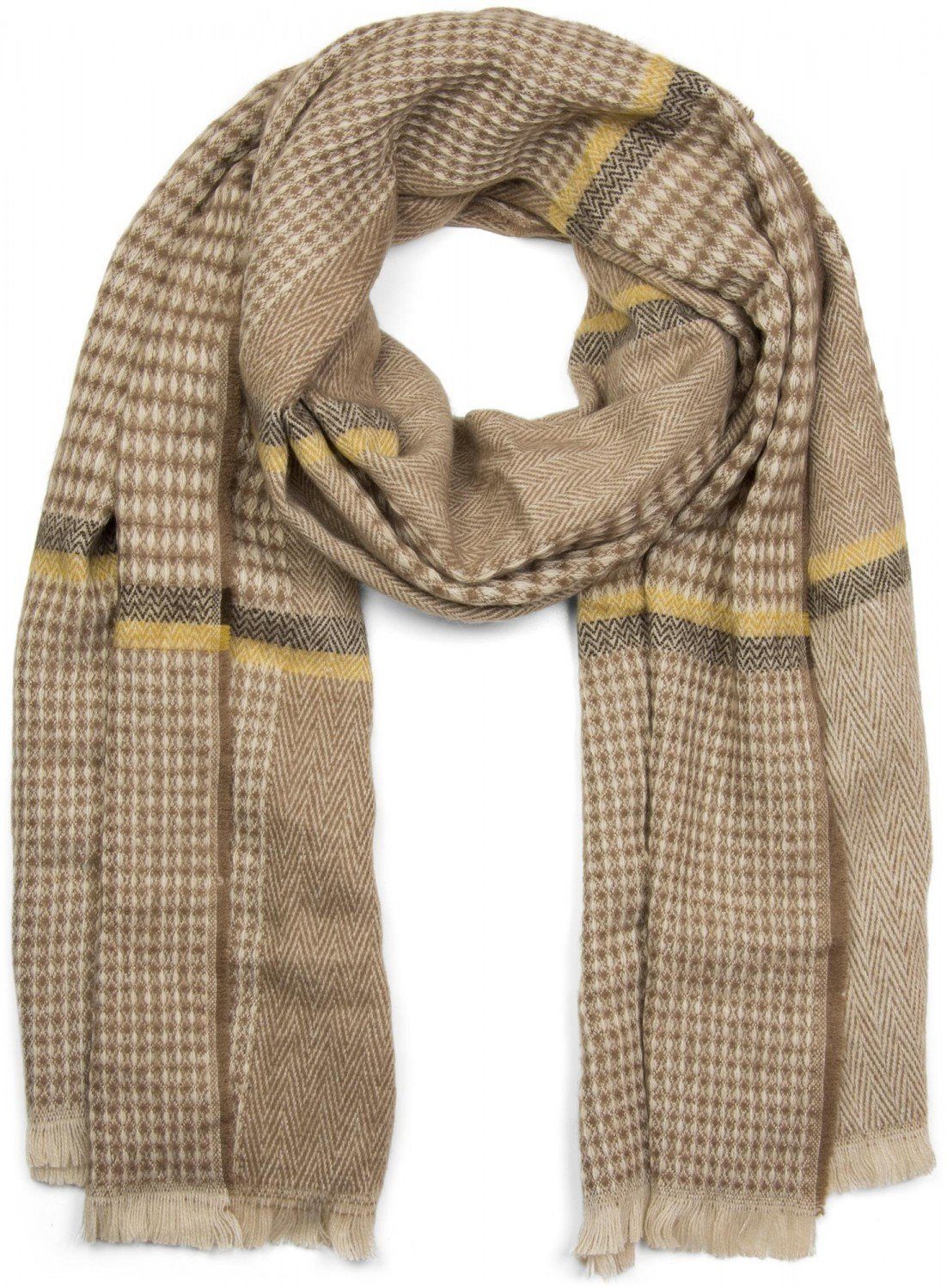 styleBREAKER Modeschal Breiter Schal mit Fischgrät Karo Muster, (1-St)