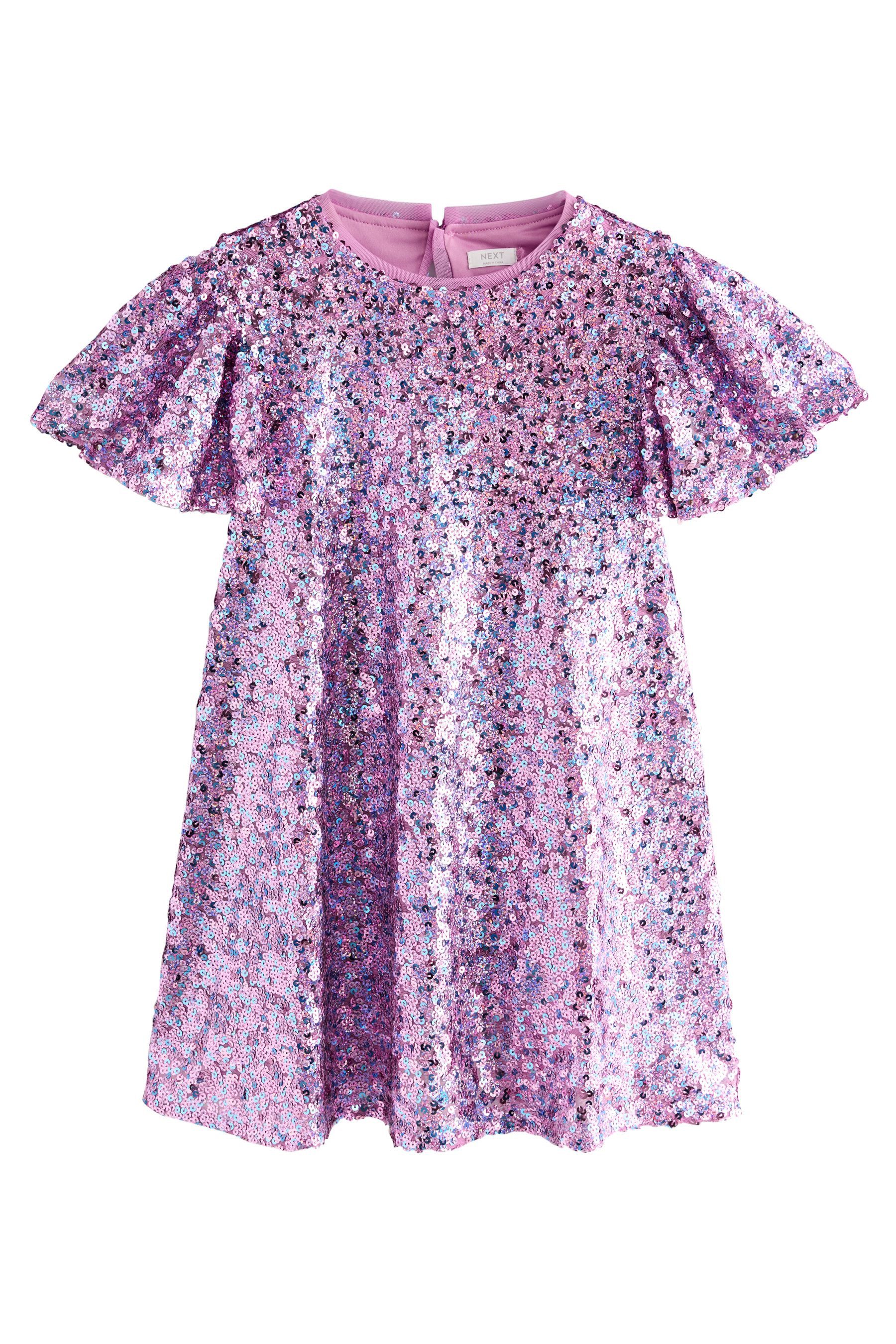 Partykleid Partykleid mit Pailletten und Engelsärmeln