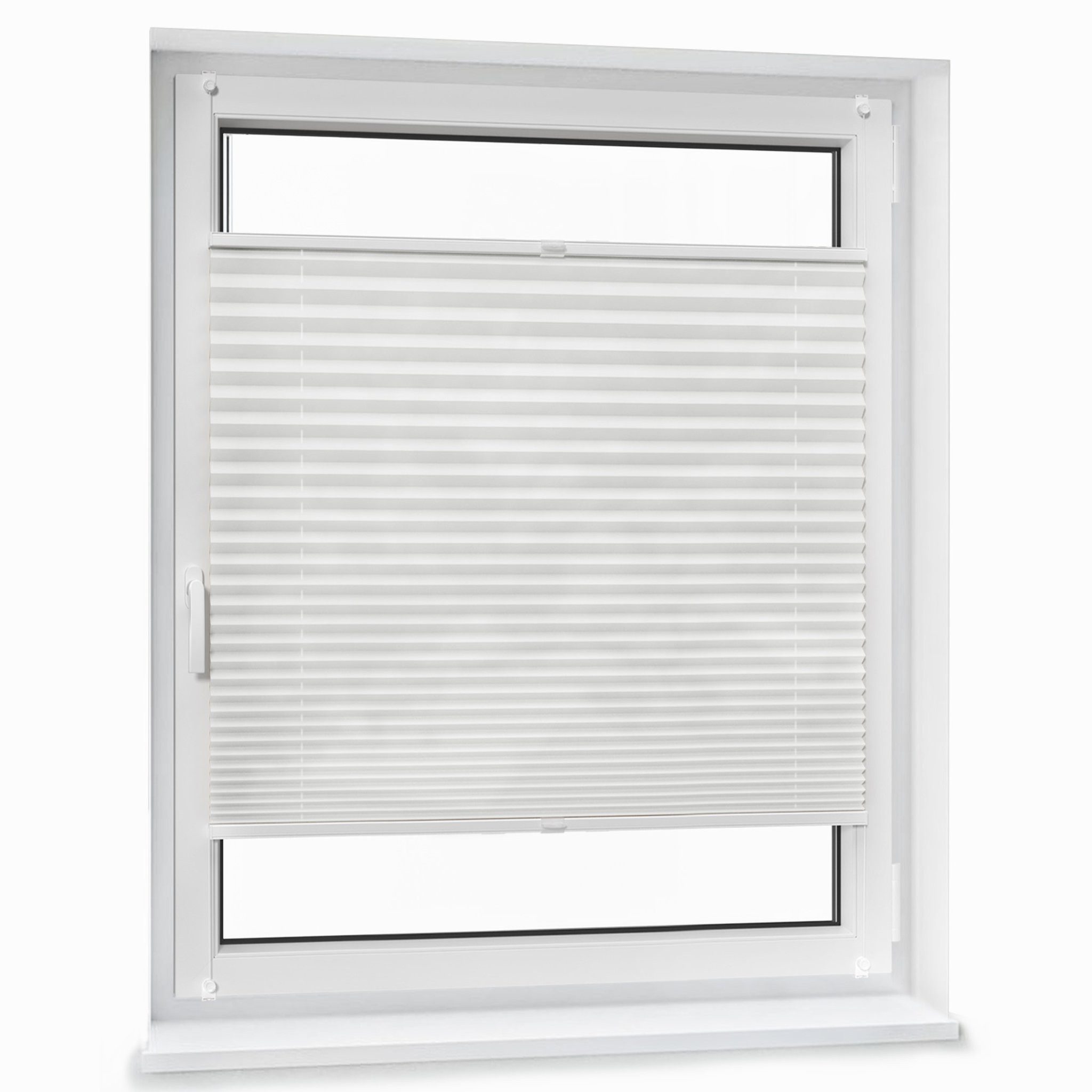 jalousiescout Plissee Pure Plissee Basic, 30 x 100 cm, weiß, halbtransparent, ohne Bohren, klemmen, Klemmfix, halbtransparent, Polyester-Stoff ohne Bohren