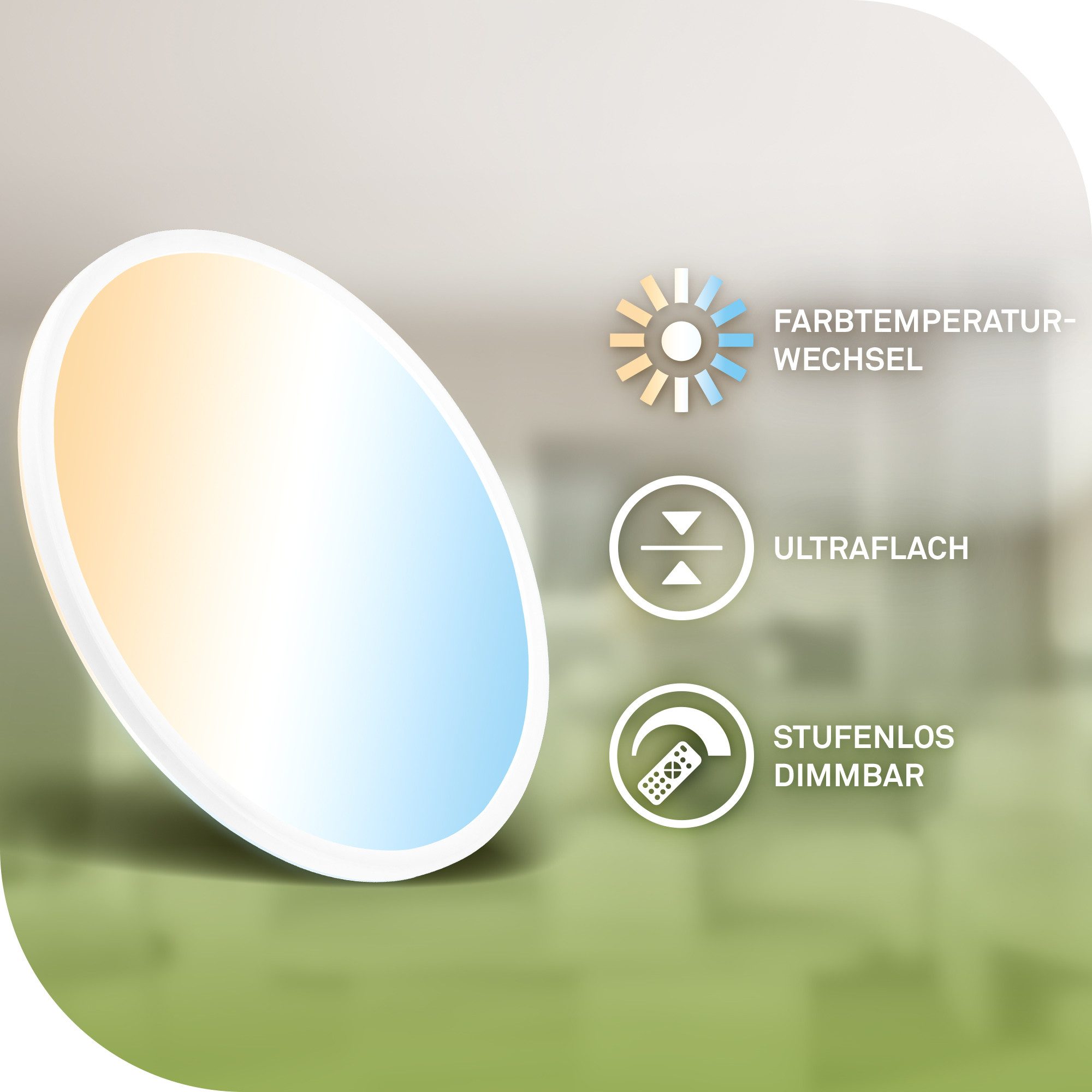Briloner Leuchten Deckenleuchte LED PANEL Ultra Energieeffizient EEK A Deckenlampe, LED fest integriert