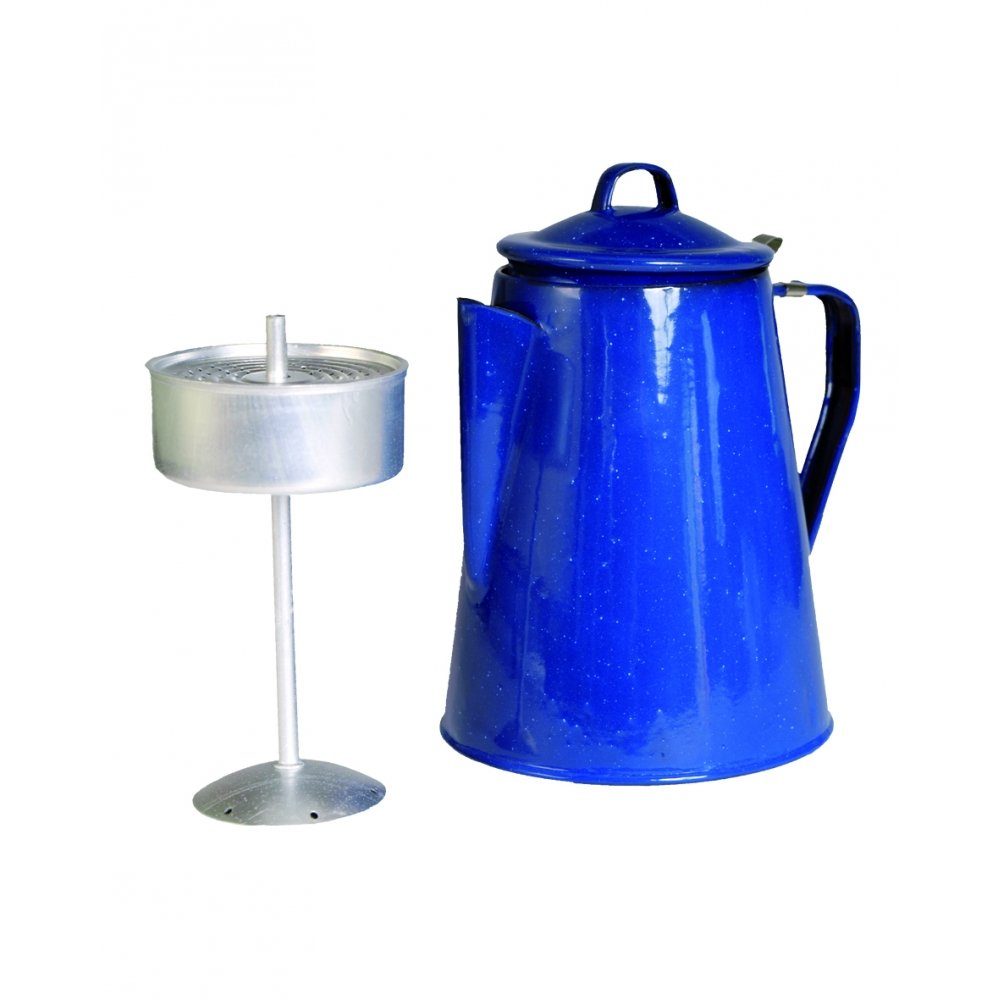 Mil-Tec Kaffeekanne KAFFEEKANNE EMAIL M.PERCOLATOR(8 TASSEN), 2 l, Emaillekanne mit Percolator Einsatz