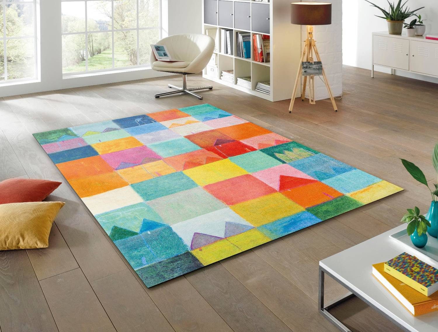 Floornovo Fußmatte Floornovo Schmutzfangmatte Solarstadt waschbare Fussmatte, rechteckig, rutschfest