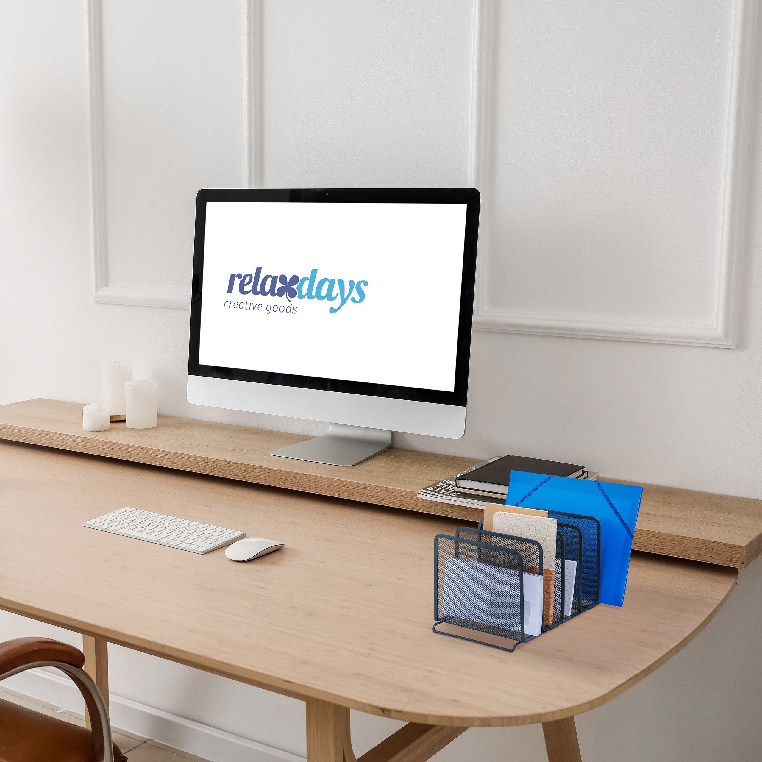 relaxdays Briefablage Dokumentenhalter mit 5 Fächern anthrazit