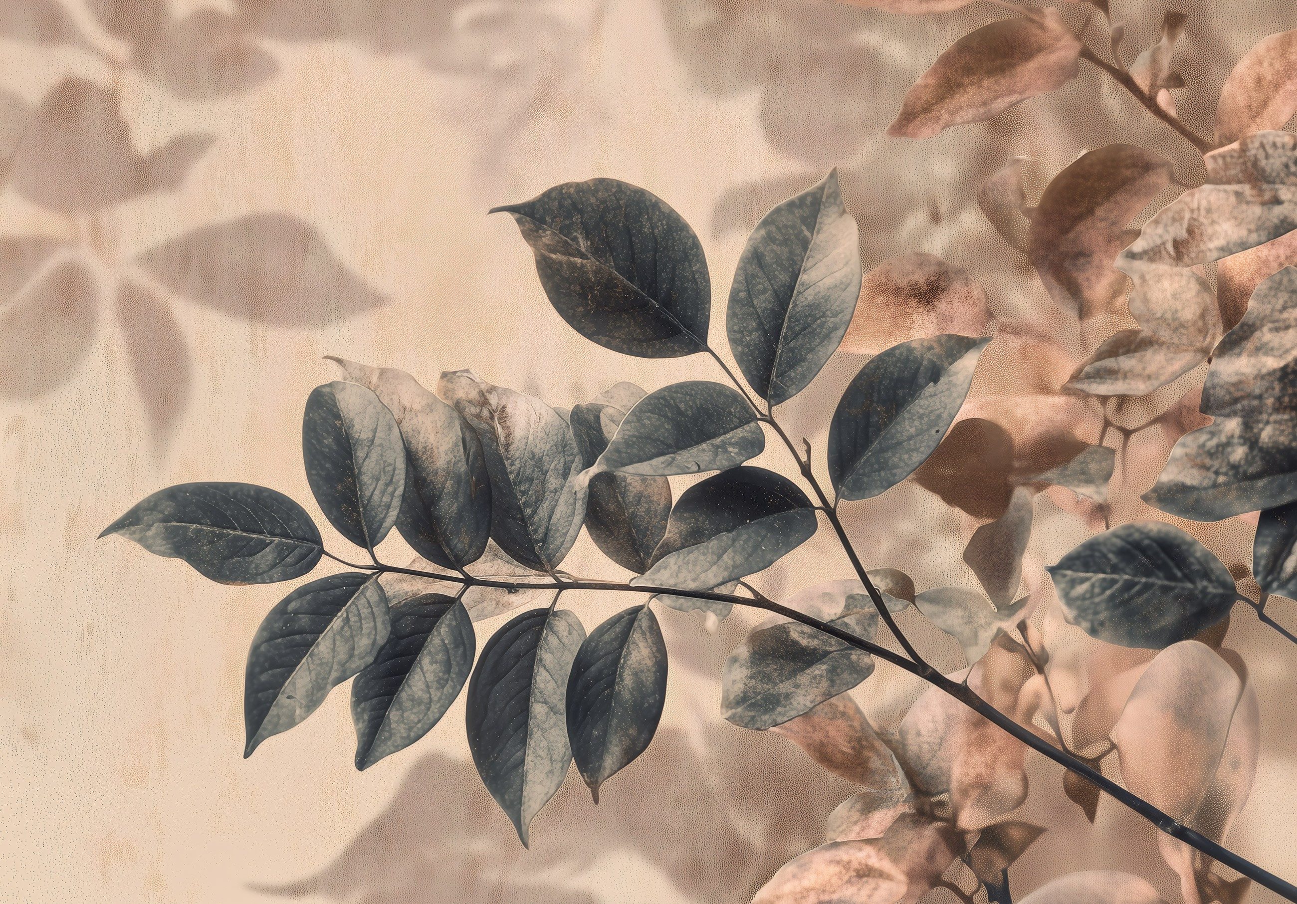 Wallarena Fototapete Blätter Baum - Mehrfarbig - Modern - Vlies - Schlafzimmer, glatt, (2 St), 100x70cm