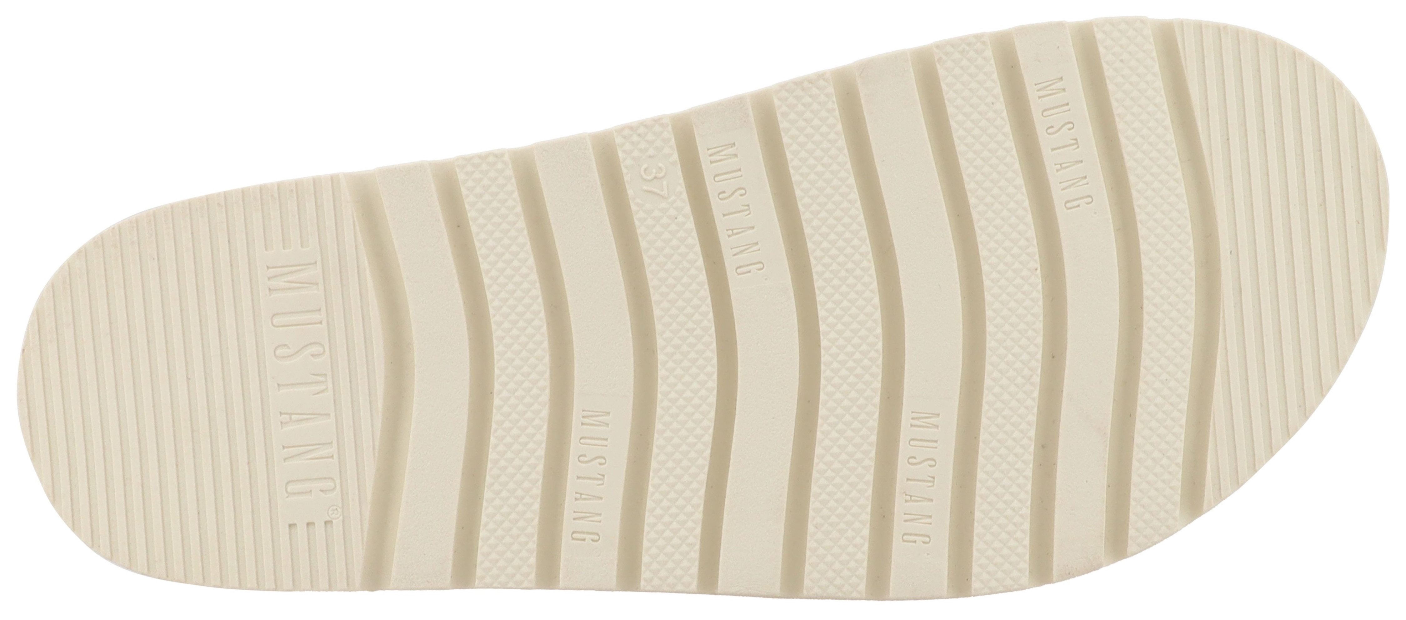 Mustang Shoes Malina Pantolette Sommerschuh, Schlupfschuh mit aufwendiger, bunter Stickerei