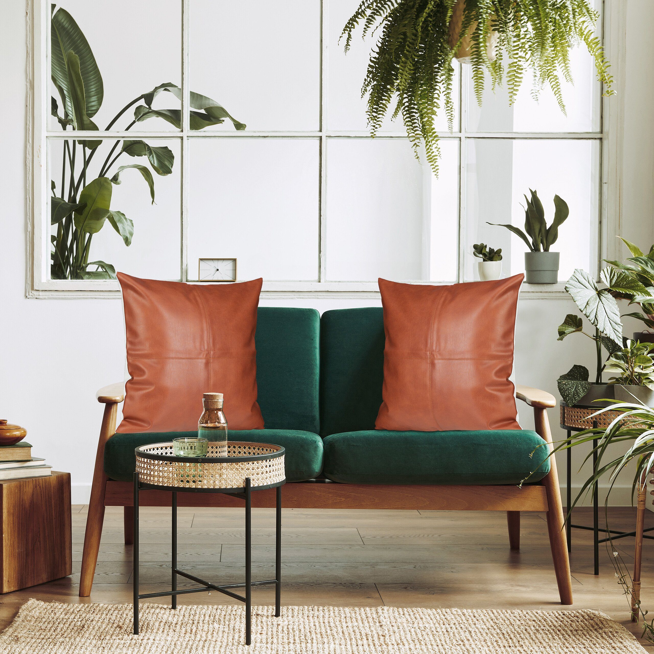 relaxdays Kissenbezüge Kissenbezug in Lederoptik 2er Set günstig online kaufen