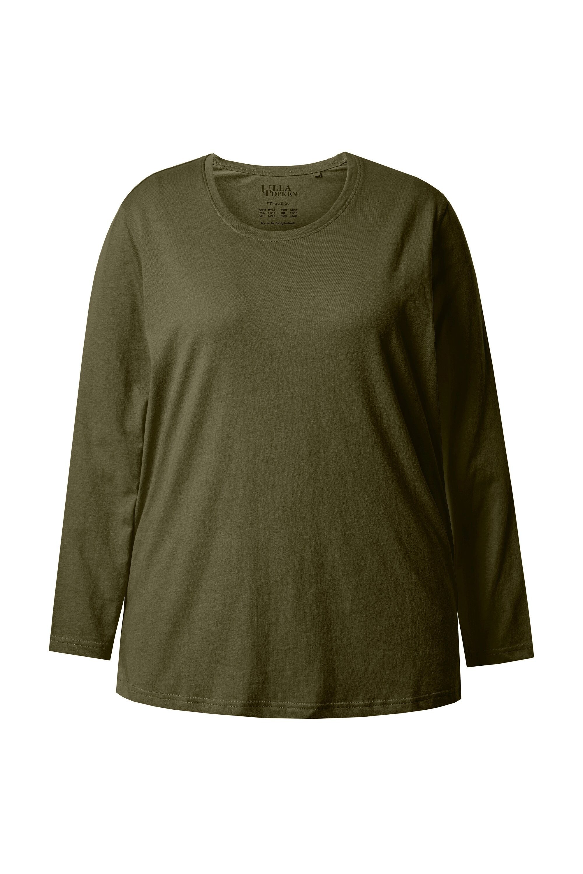 Ulla Popken T-Shirt Shirt Relaxed Rundhalsausschnitt Langarm – Bild 2 von 4