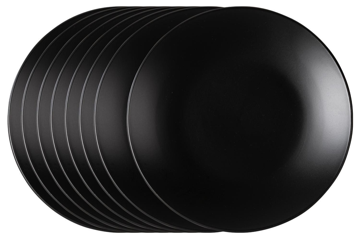 HIT Trading Десертная тарелка Тарелка для завтрака BRUNCH, Schwarz matt, Ø 21 cm, (8 St), Steingut