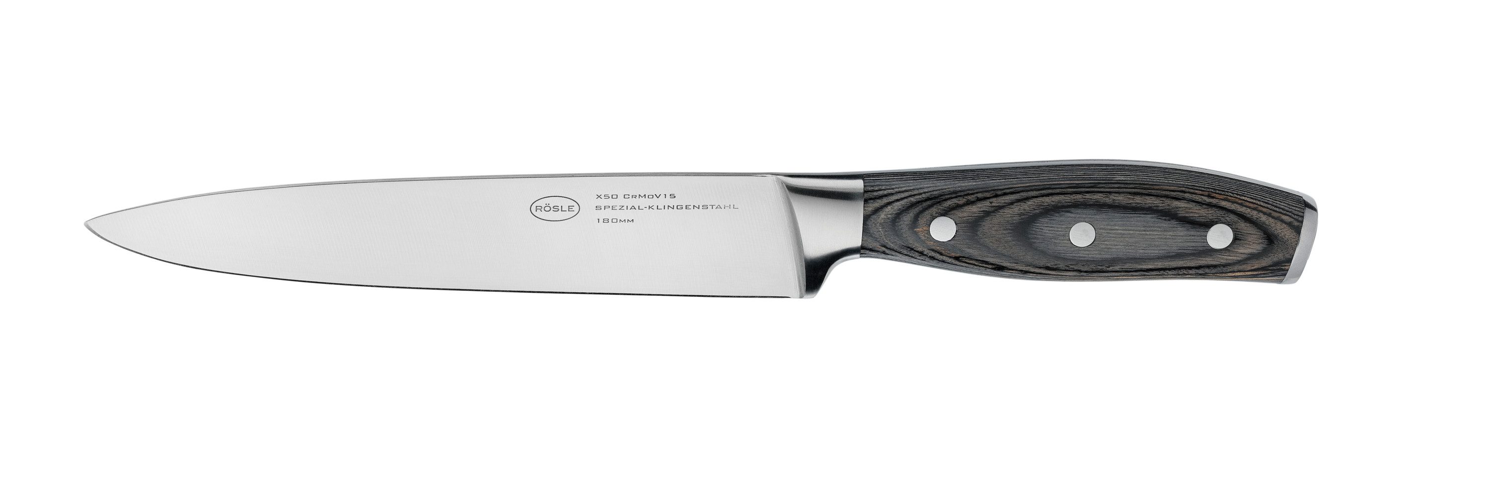 RÖSLE Fleischmesser WOLFGREY, 18 cm, Griff Pakka