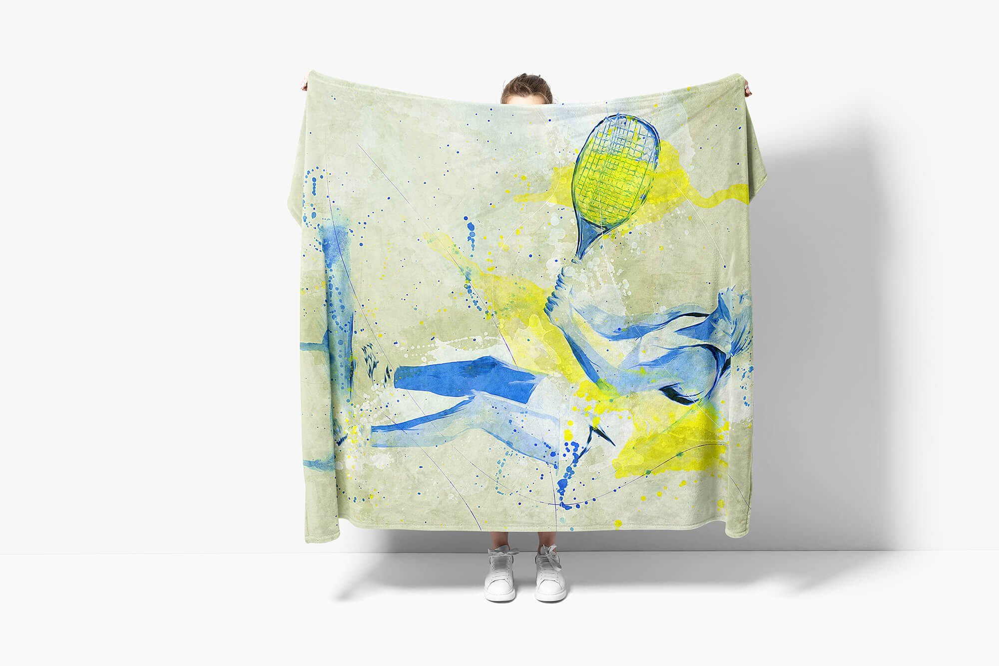 Handtuch Baumwolle-Polyester-Mix Handtücher Sport Art Handtuch (1-St), Kunstvoll Strandhandtuch Sinus Kuscheldecke Tennis Sporthand, Saunatuch SplashArt