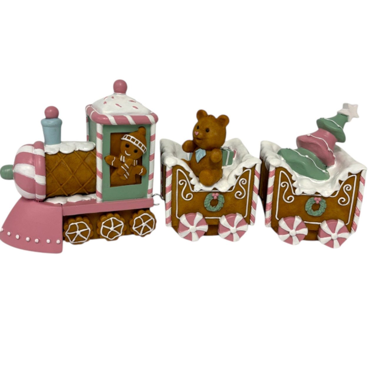 Weihnachtsfigur Dekofigur Pfefferkuchenzug groß 22,5 x 15 x 53 cm