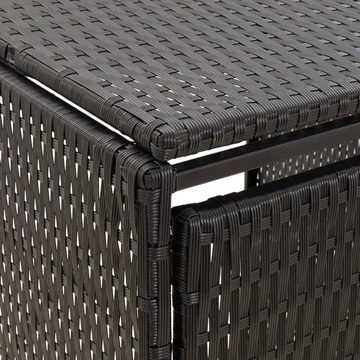 vidaXL Mülltonnenbox Mülltonnenbox für 2 Tonnen Schwarz 140x80x117 cm Poly Rattan