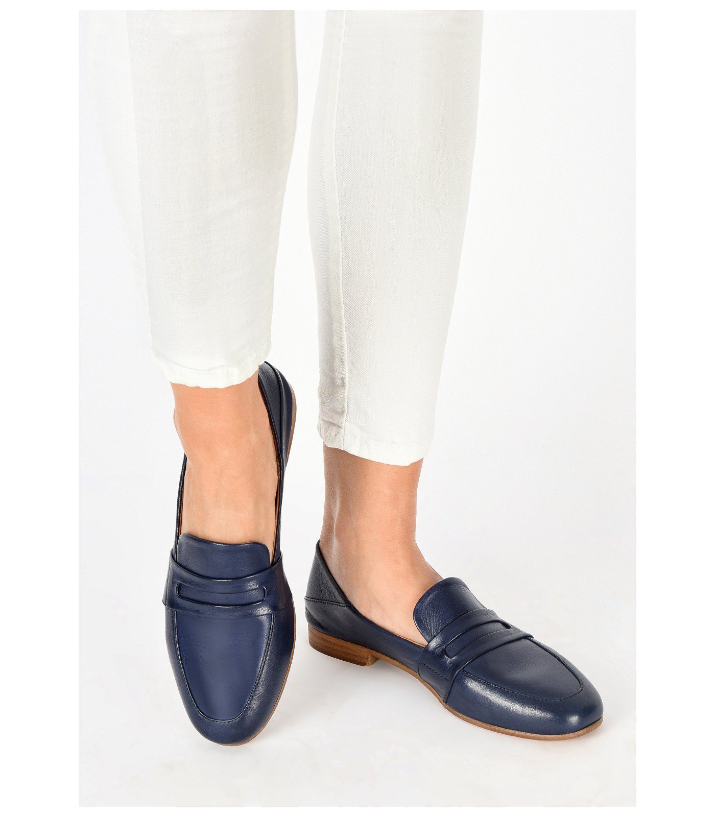 INUOVO Slipper Leder Slipper Navy