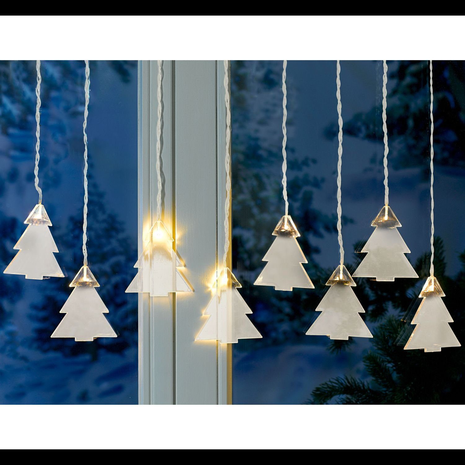 BURI Lichterkette Wi Lichterkette Tannenbäume Weihnachtsdeko LED 8 Weihnachtsbeleuchtung