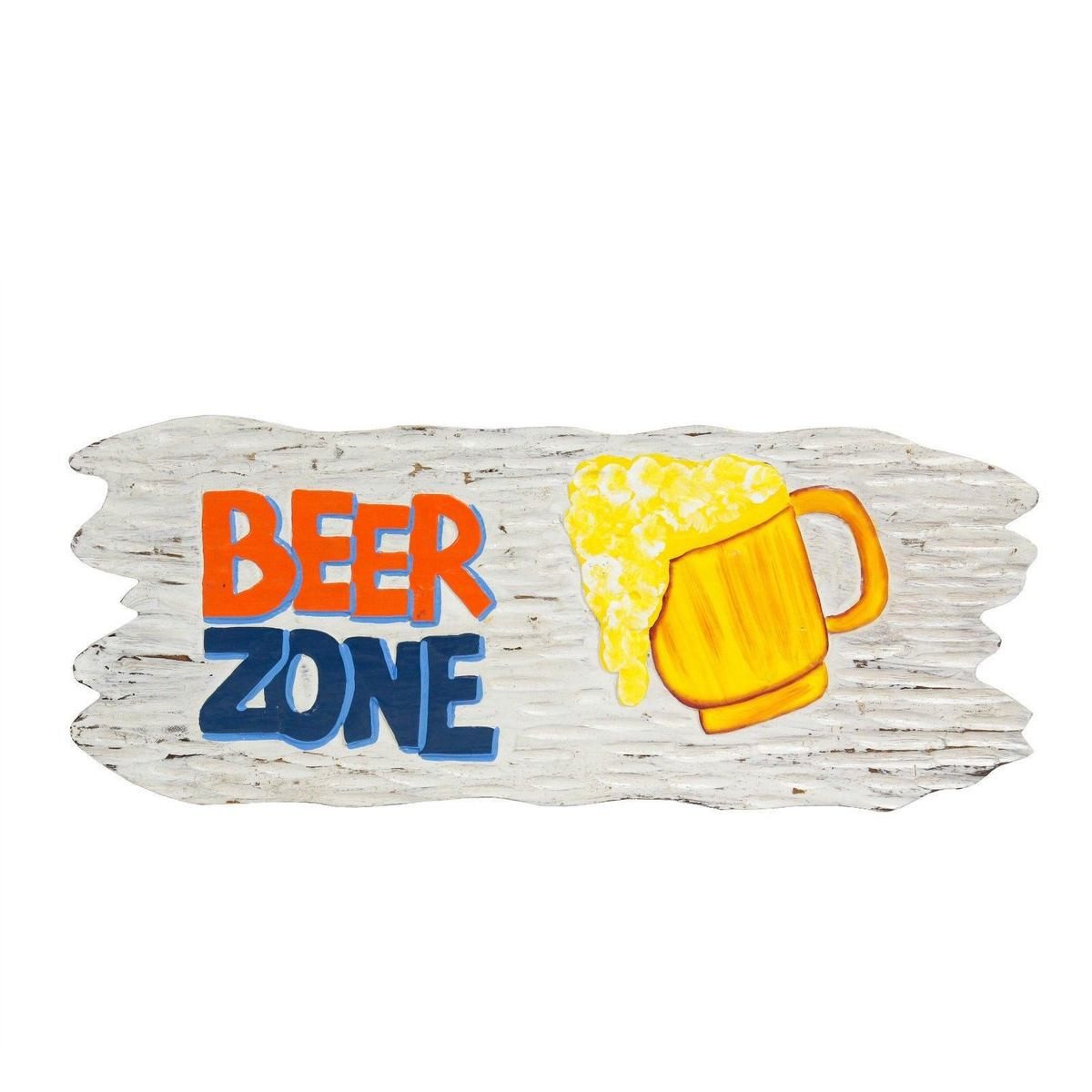 Oriental Galerie Wandbild Holzschild Bier / Rum Nr. 122 Beer Zone, Bier (1 St), Handarbeit
