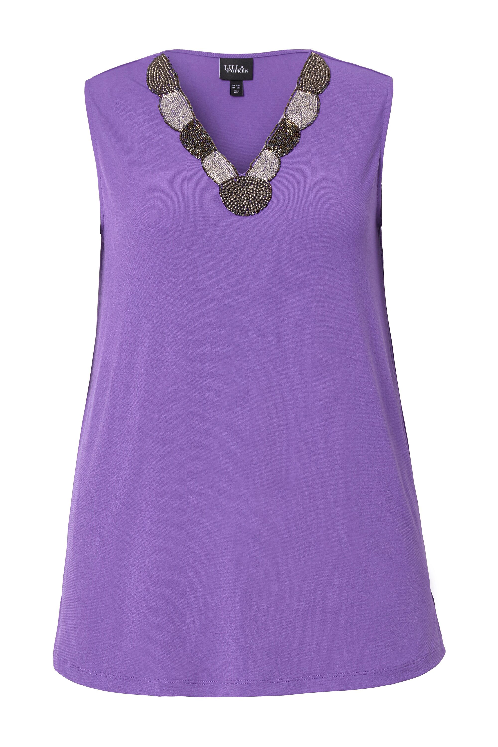 Ulla Popken Longtop Top Perlenstickerei A-Linie günstig online kaufen