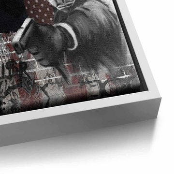 DOTCOMCANVAS® Leinwandbild, Leinwandbild Serious Money Joker Geld Pop Art Motiv mit premium Rahmen