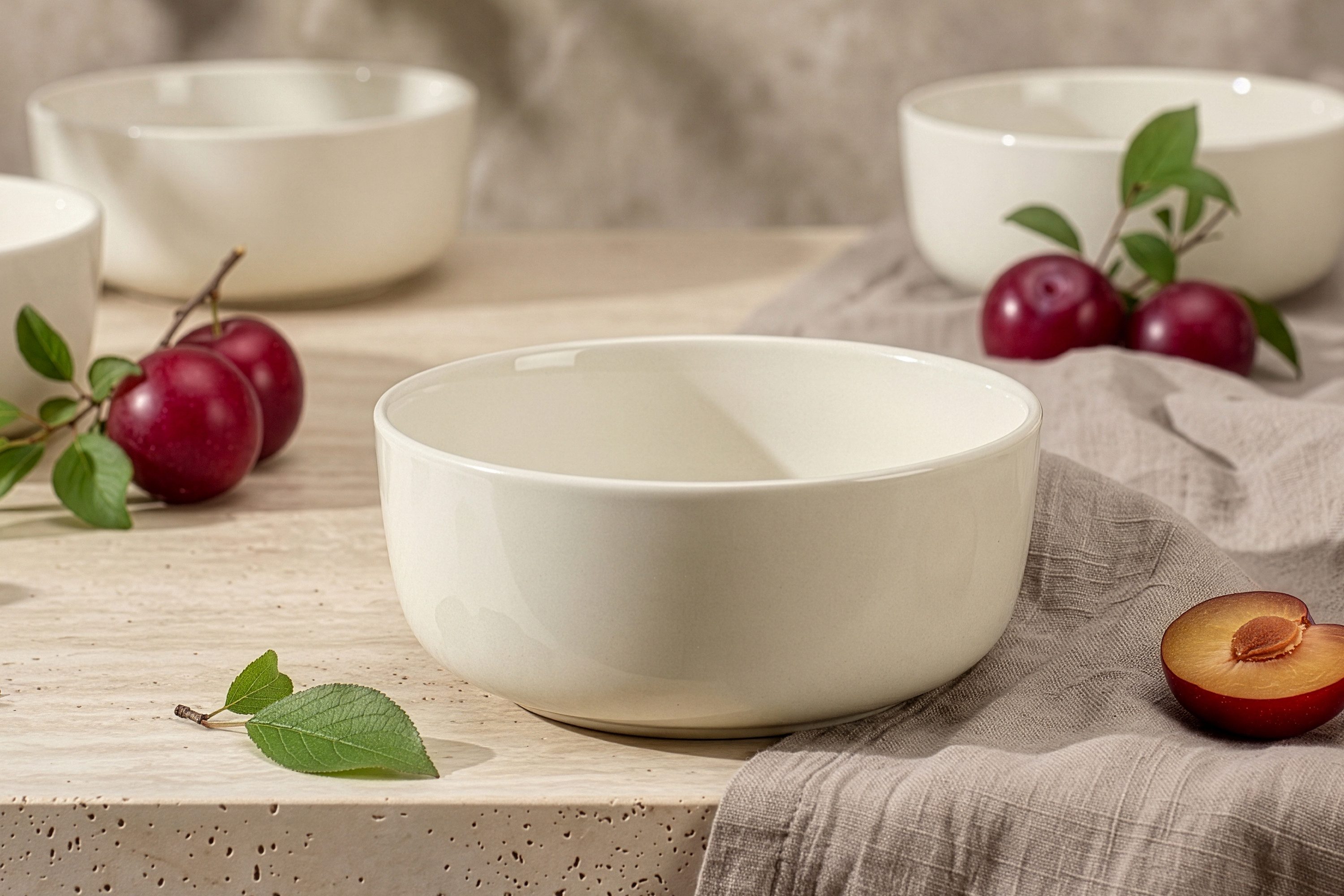KONSIMO® Müslischale VICTO Schüssel-Set hergestellt in der EU, Steingut, (6-Personen Set, 6-tlg), spülmaschinengeeignet, mikrowellengeeignet, 6x Schale – Bild 5 von 5