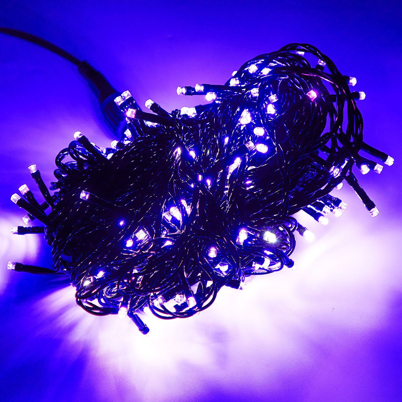 Rosnek LED-Baummantel 20m LED for Weihnachten 3M-Verlängerungskabel Party 156-flammig, Baum, Garten mit Innen Lichterkette Außen Lila