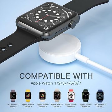 Cyoo 2in1 Ladekabel Wireless Lightning USB Kabel Smartwatch Apple i Watch Induktions-Ladegerät (Set, 2-tlg., Kabel USB Wireless auf Lightning, Schnellladung, Magnetisch, Universal, Überladungsschutz)