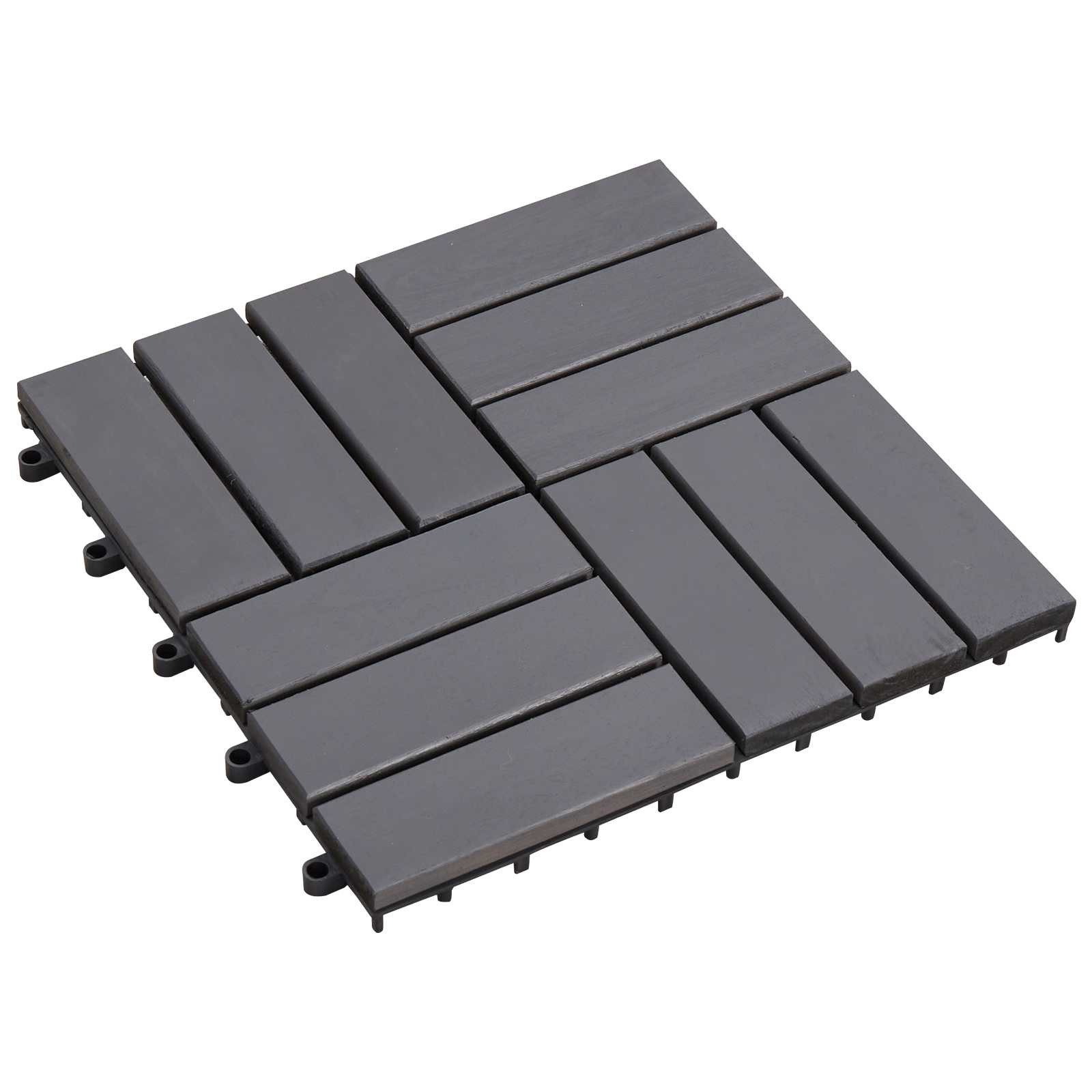 vidaXL Terrassendielen 30 x 30 cm Terrassenfliese Terrassenbelag Holz 20 Stück Grau 30x30 cm, BxL: je 0x0 cm