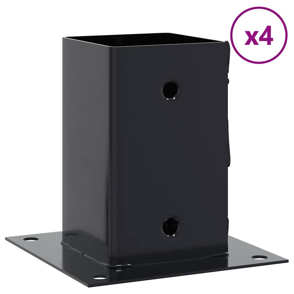 vidaXL Einschlagbodenhülse 4 Stk 91x91mm Pfostenträger Quadrat 4 Stk 91x91 mm Pulverbeschichteter