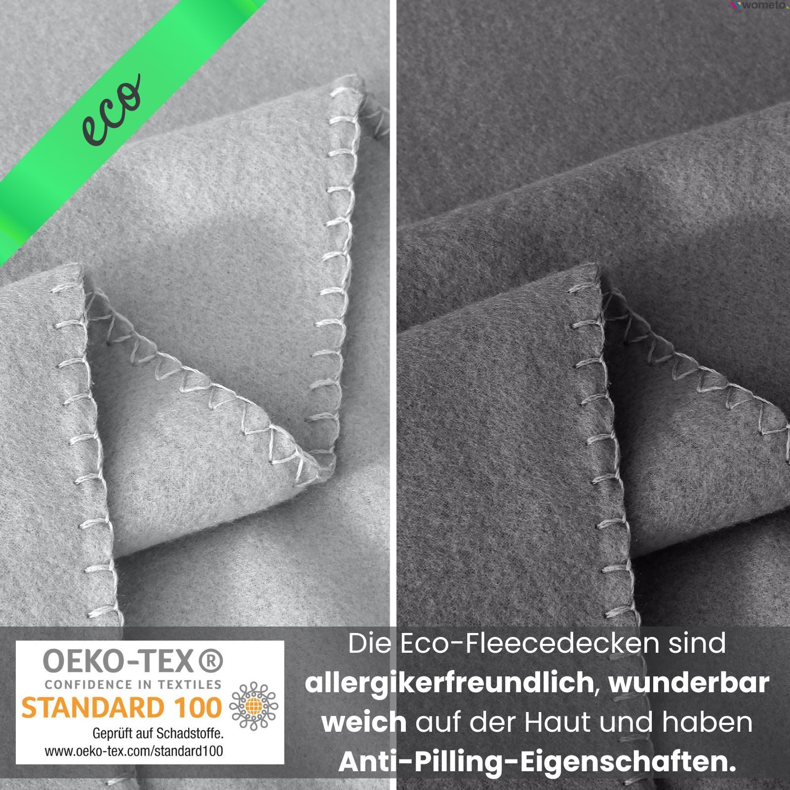 Wohndecke eco-line Fleecedecke ca. 130x160, wometo, OEKO-TEX®, 100% recyceltes Material, Antipilling – Bild 3 von 5