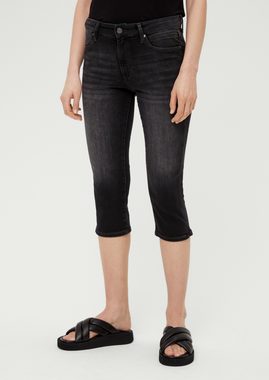 s.Oliver 7/8-Jeans Ankle-Jeans Betsy / Slim Fit / Mid Rise / Slim Leg Waschung, Leder-Patch