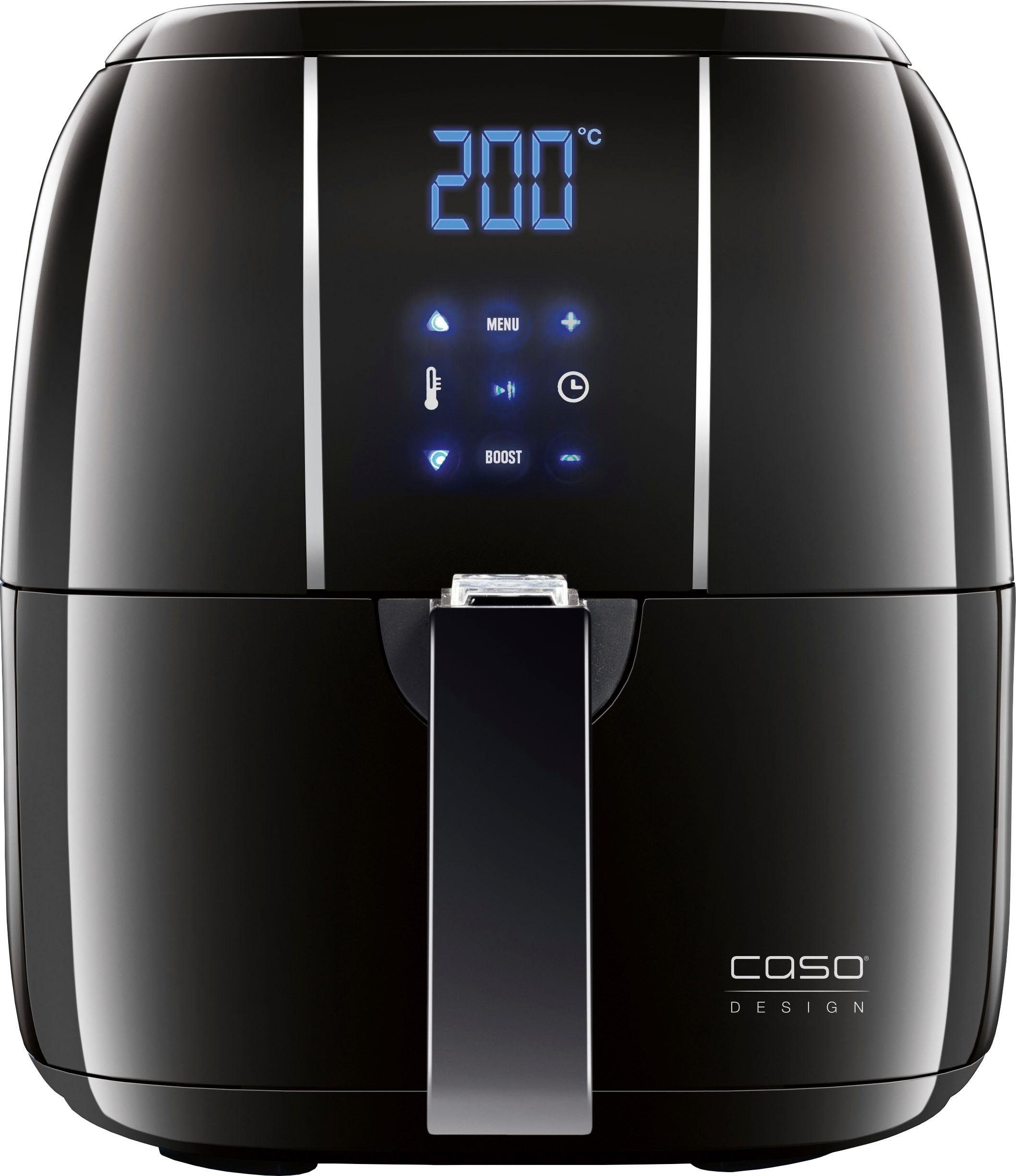 Caso Fritteuse Airfryer Heißluft Fritteuse ohne Öl CASO AF200 Schwarz 1400 W  2,5 L, 1400 W, High-Volume Heißluft-Zirkulationstechnologie