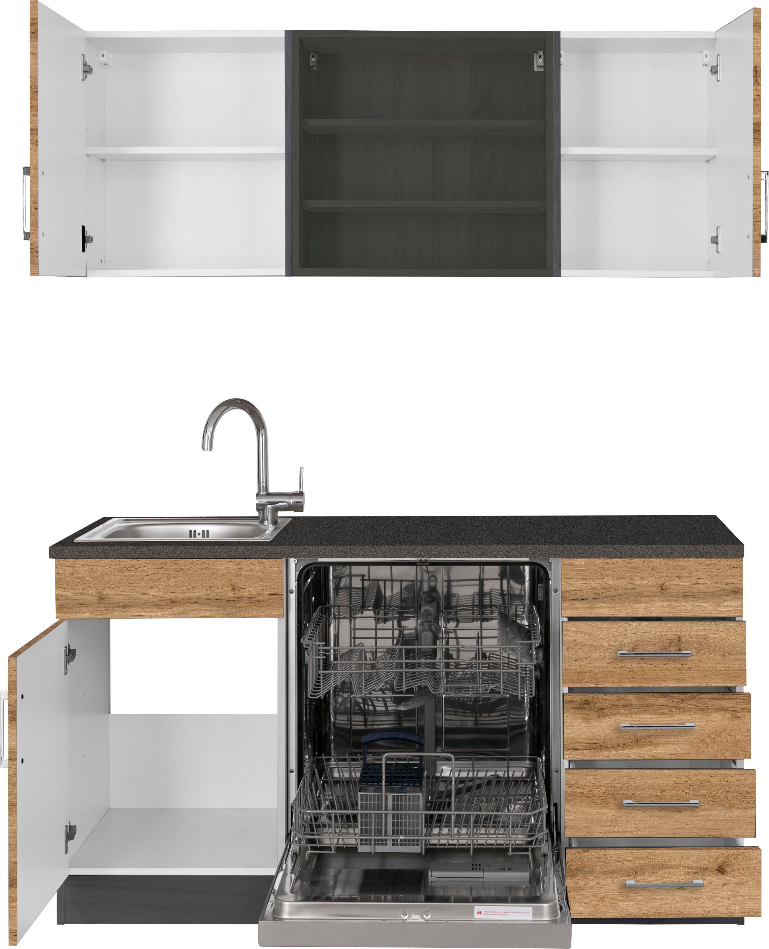 KOCHSTATION Pantryküche KS-Mali, Breite 150 cm, mit E-Geräten – Bild 4 von 5