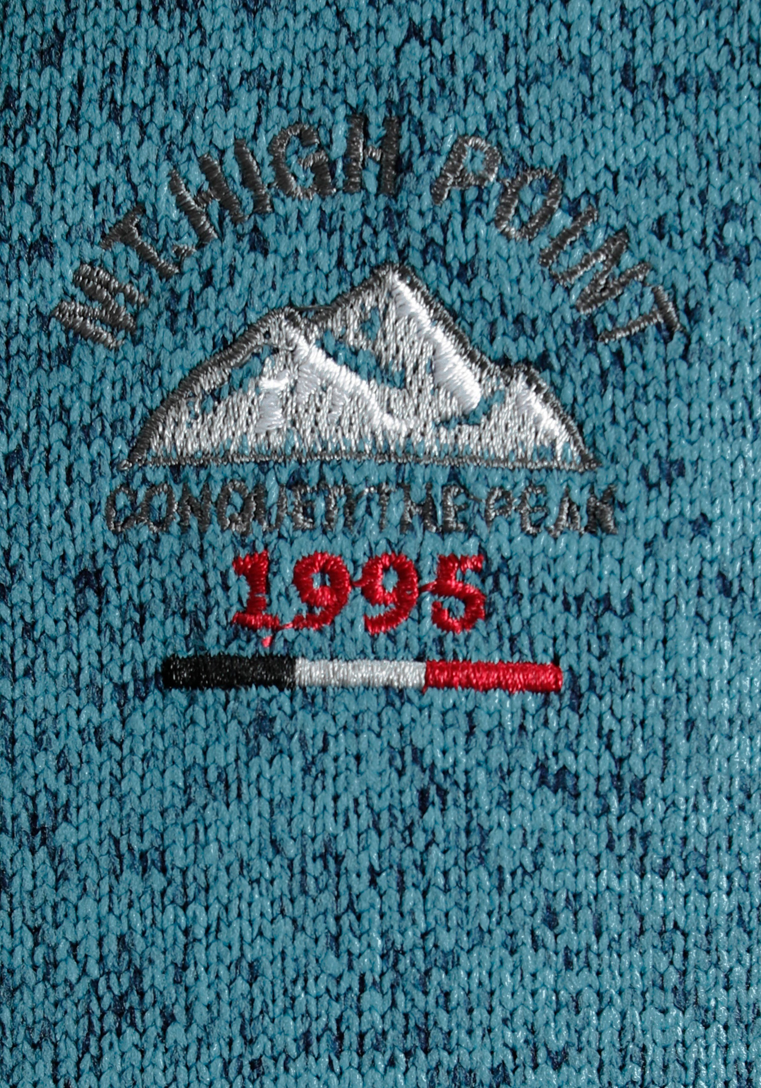 Man's World Strickfleecejacke für die Übergangszeit, mit Reißverschlusstaschen, mit Stehkragen