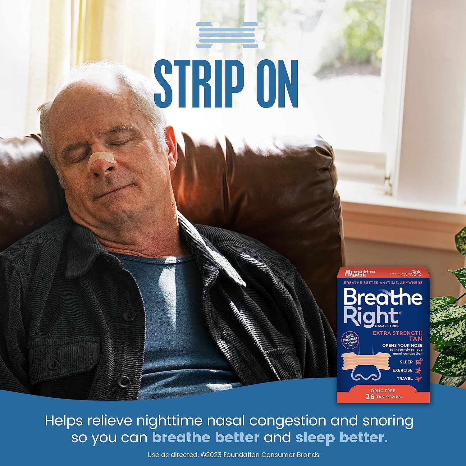 Breathe Right Nasenpflaster Breathe Right Nasal Strips, 26 oder 72 Streifen, Drug Free (72 St)