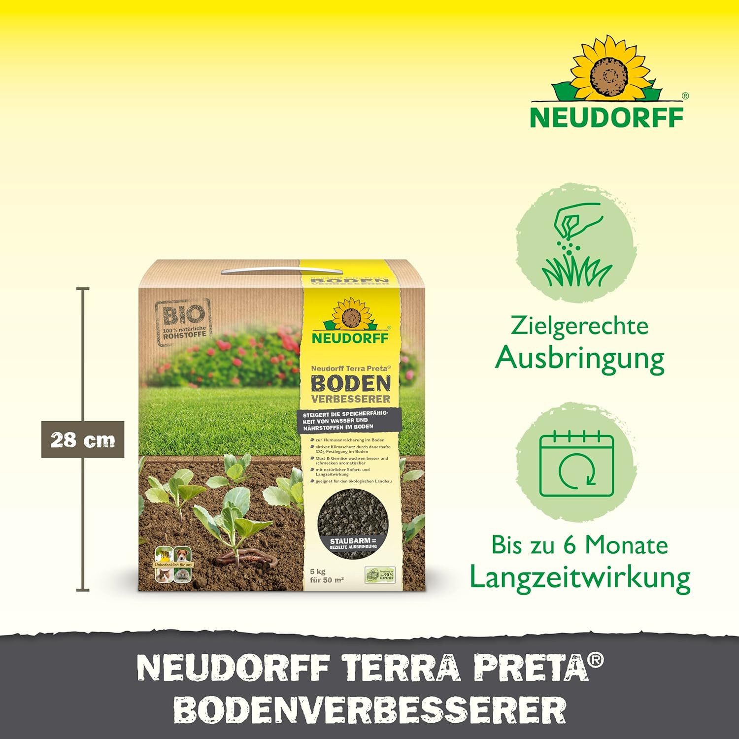 Neudorff Bodenverbesserer Terra Preta BodenVerbesserer 5 kg, zur nachhaltigen Bodenverbesserung aller Böden und Kulturen, Obst & Gemüse wachsen besser und schmecken aromatischer