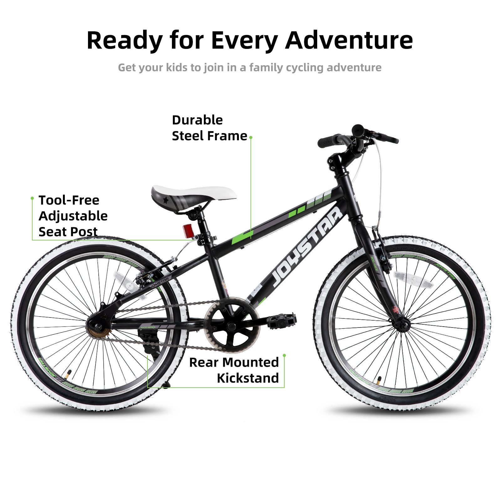 JOYSTAR Kinderfahrrad 20 Zoll fahrrad für Jungen Mädchen Alter von 7-12 Jahren Mountainbike, Hardtail Mountainbike für Kinder mit 1-Gang, Doppel-V-Bremse
