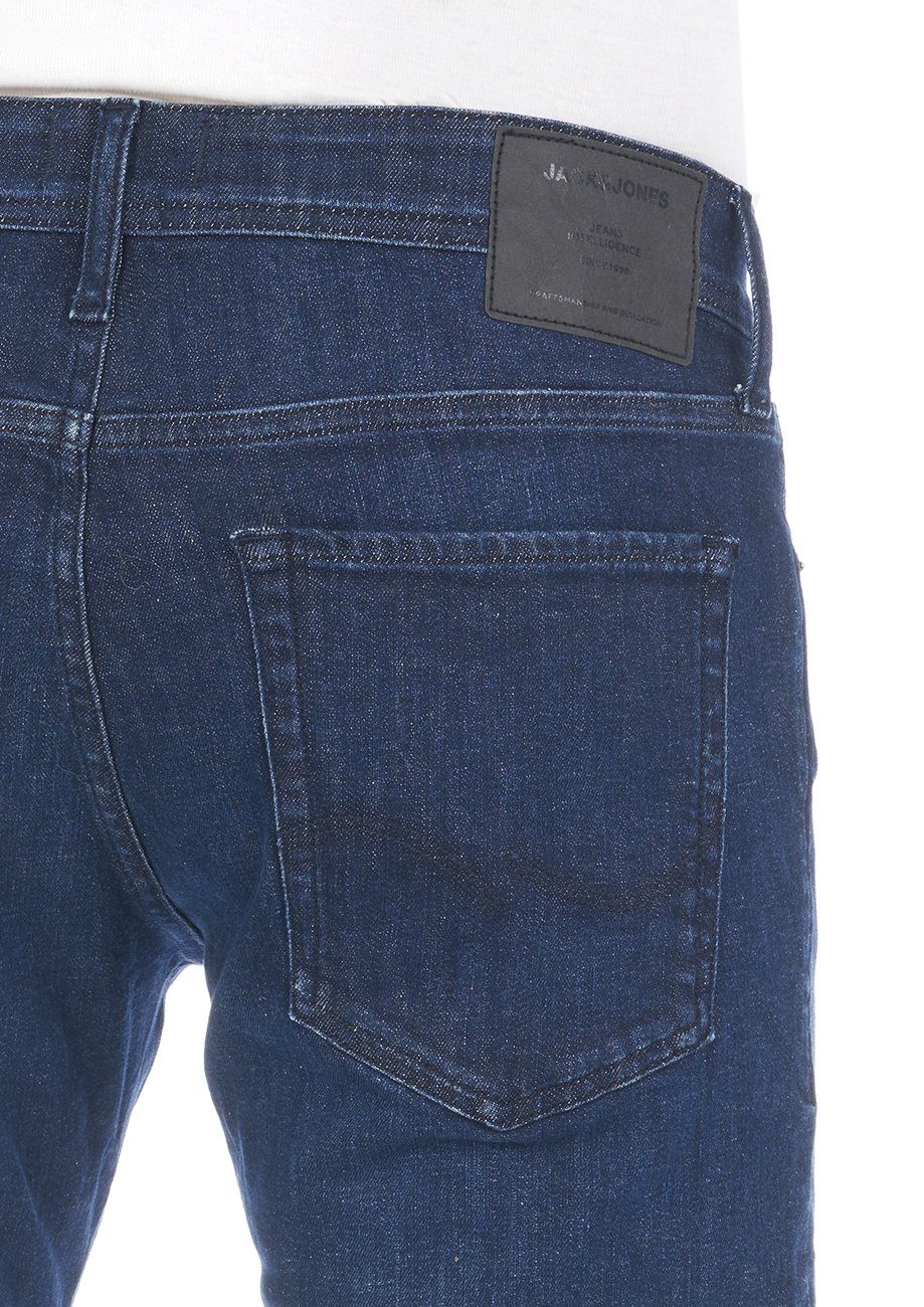 Jack & Fit Slim Blue Herren Jeanshose Denim 110 Slim-fit-Jeans Hose JJIGLENN mit Stretch Denim (12225766) Jones