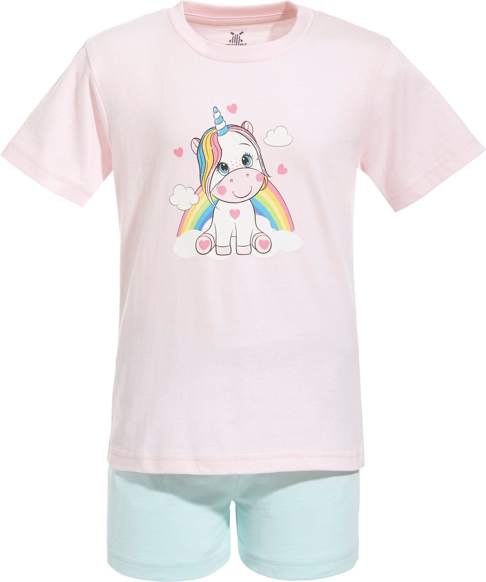 Erwin Müller Pyjama Kinder-Shorty Single-Jersey Uni/Tiermotive: Einhorn