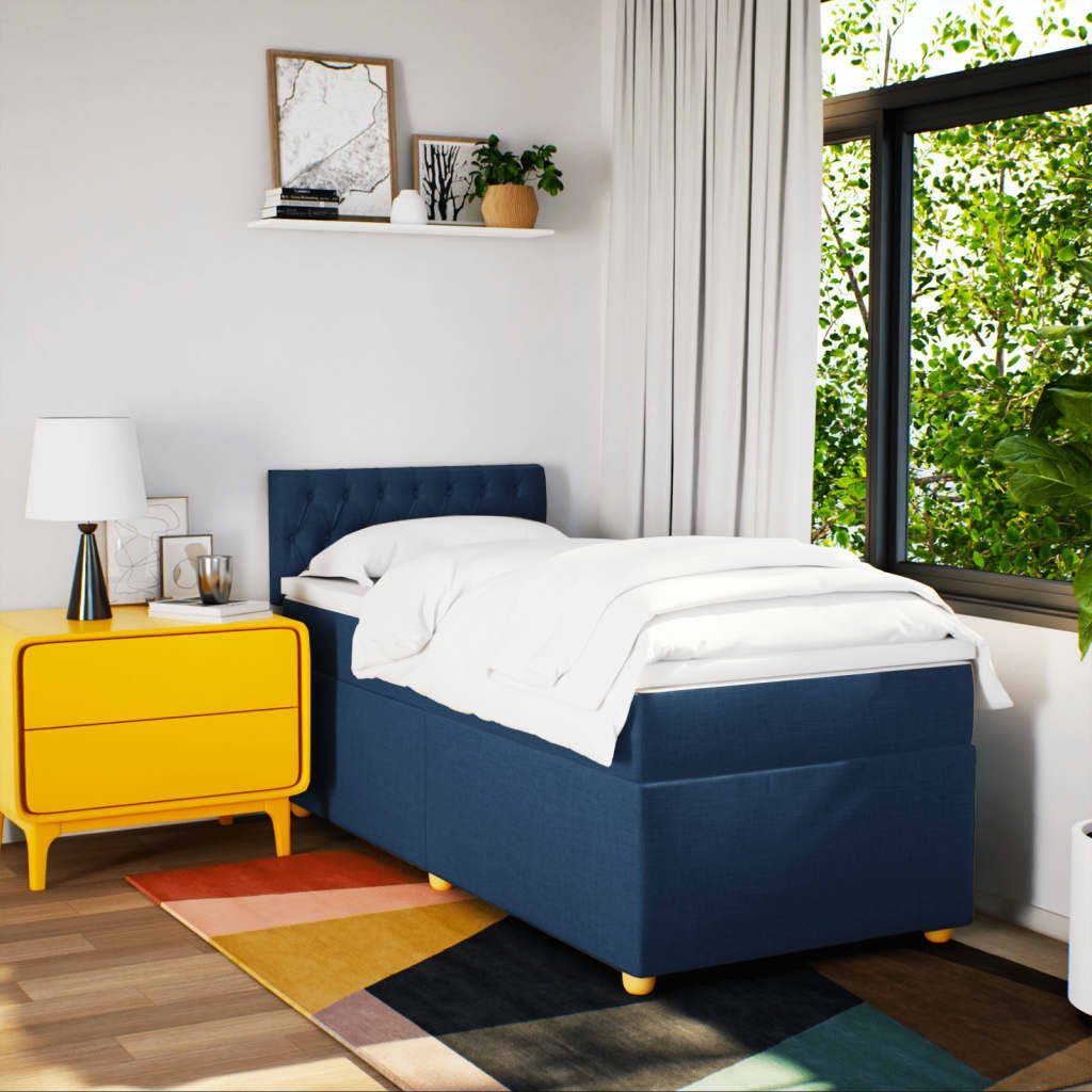 vidaXL Bett Boxspringbett mit Matratze Blau günstig online kaufen