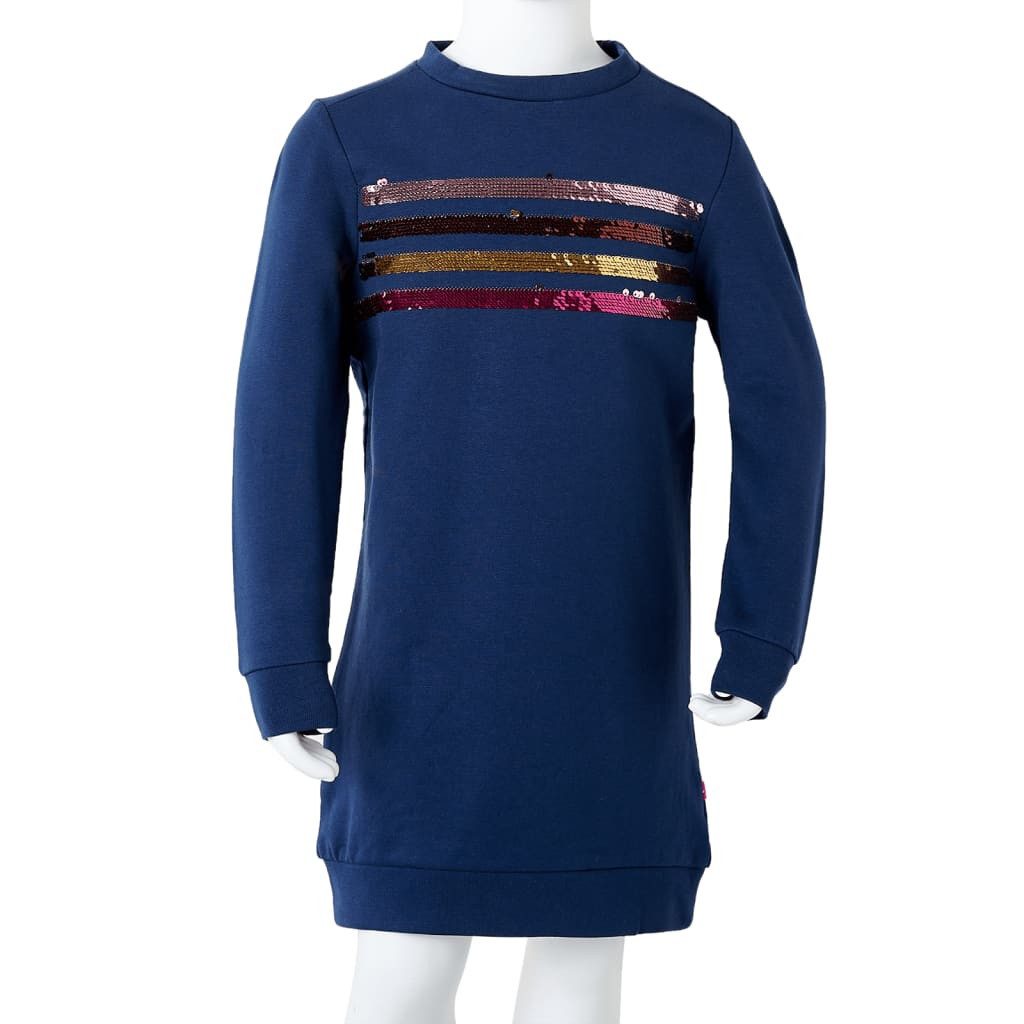 Longpullunder Kinder-Pulloverkleid Marineblau 104