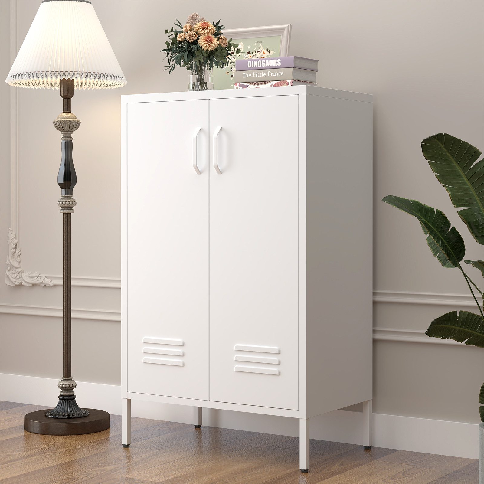 REDOM Aktenschrank Stahlspeicherschrank (mit 2 Türen & 2 verstellbaren Regalen, 1-St., 65*35*106.6cm)