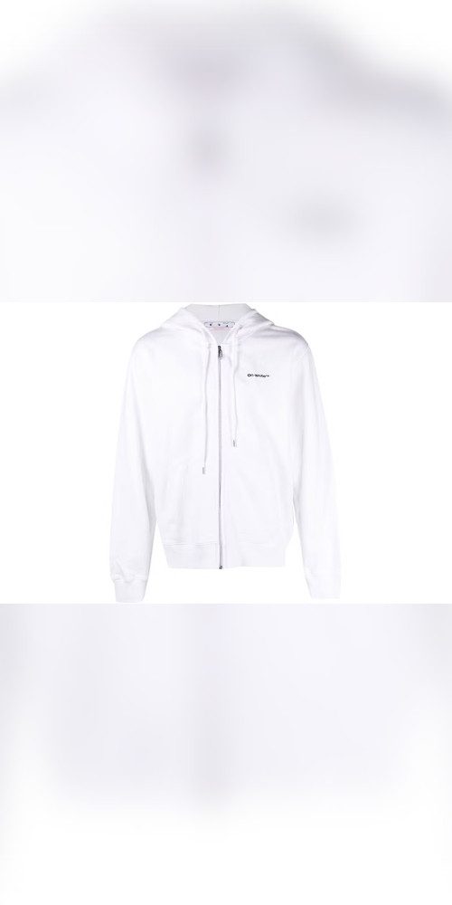 OFF-WHITE Kapuzensweatshirt Off White Pullover mit Reißverschluss in weiß