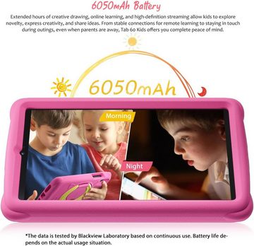 blackview Kinder's 8 GB RAM 6050mAh Akku Dual Box Lautsprecher Tablet (8,68", 128 GB, Android 13, Dual SIM 4G LTE+WiFi, Sicheres und robustes Lerngerät für Kinder)