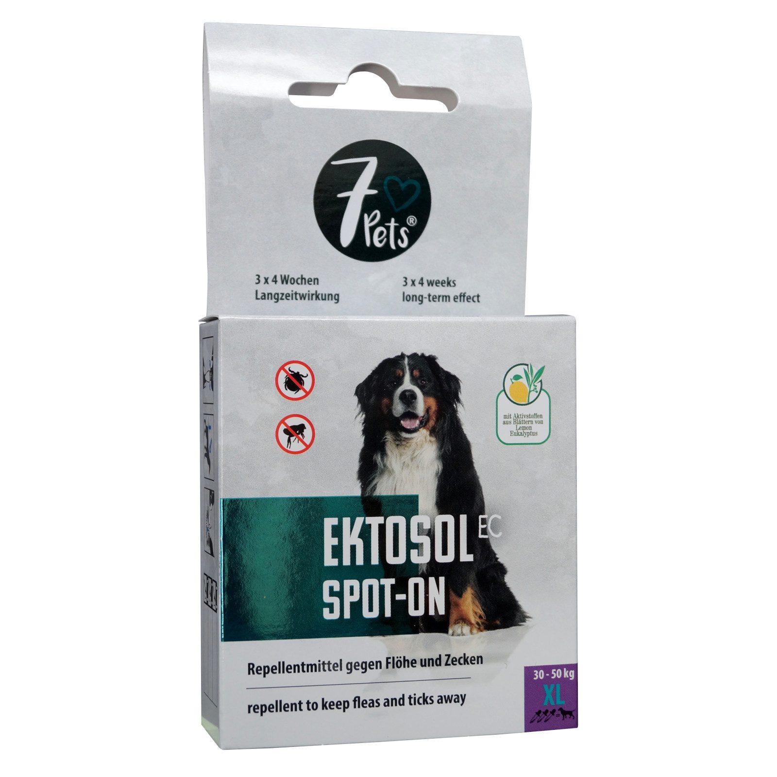 7Pets Zeckenschutzmittel Ektosol EC Spot-On für Hunde, XL 3x 4,5 ml, 13.5 ml